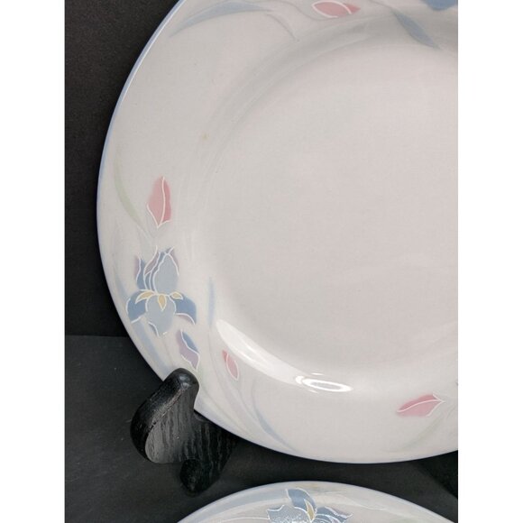 Fresh Flowers by Excel Iris Set of 4 Porcelain Floral 7 Inch Salad Plates - Picture 3 of 11